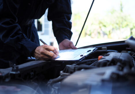 An MOT test is taking place