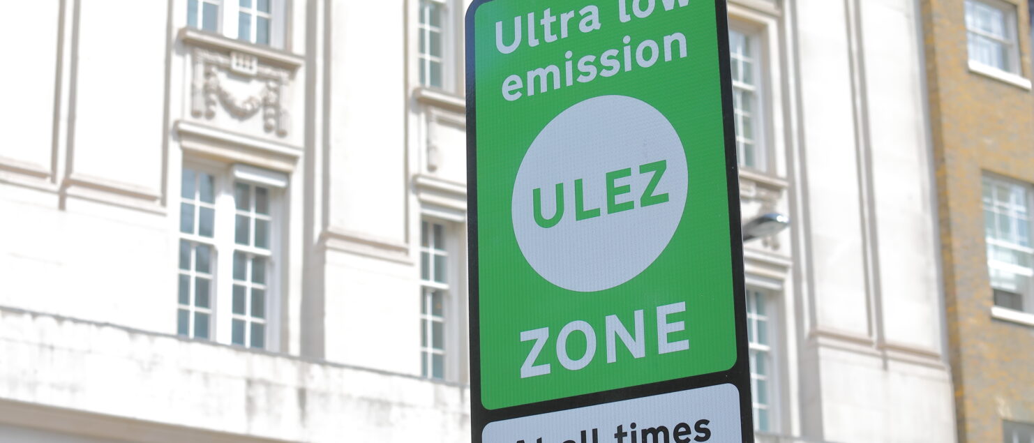 Sign denoting the beginning of the ultra low emission zone (ULEZ) in London